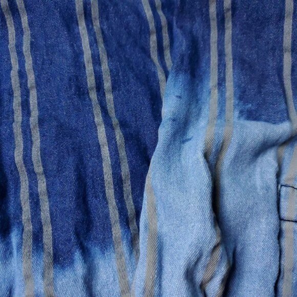 ASOS Ombre Denim Button Shirt Mens XS Extra Small Long Sleeve Blue Y2k - Picture 8 of 10